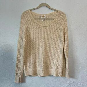 Talbots Women's Cream and Tan Jumper